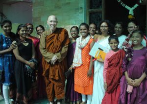 Group photo of Indian Women with Venerable Bhikkhu Bodhi