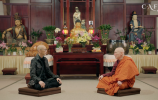 Peter Lin, the host of C.A.F.E. 229, interviews BGR’s chairperson, Venerable Bhikkhu Bodhi, at Chuang Yen Monastery