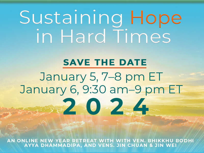 Save the date for Sustaining Hope in Hard Times event, January 5-6, 2024.